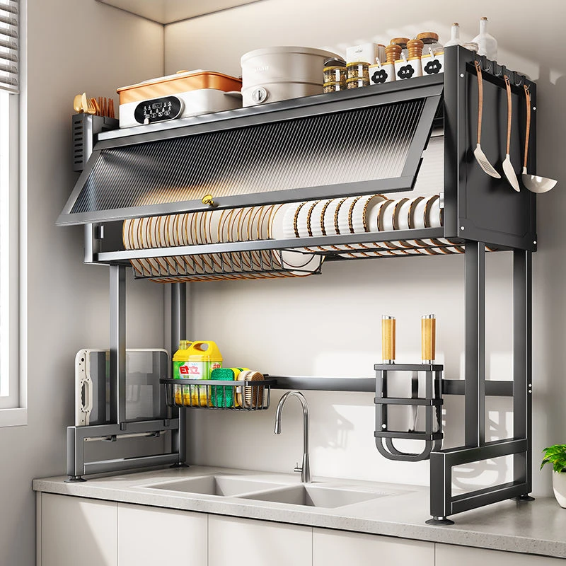厨房水槽置物架洗碗槽水池碗柜家用台面多功能筷盘沥水碗碟收纳架
