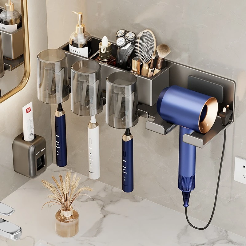 霍姆电动牙刷置物架免打孔漱口杯刷牙杯挂墙卫生间壁挂式架子挂架