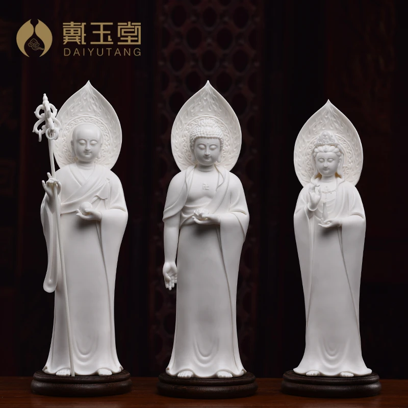 戴玉堂陶瓷西方三圣神像娑婆三圣佛像林弋新佛像家用佛像摆件
