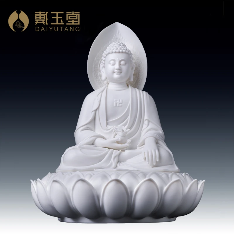 戴玉堂《莲座药/师》陶瓷摆件 居家桌面摆件 装饰工艺品