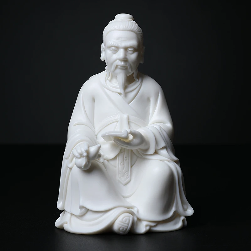 戴玉堂德化陶瓷摆件白瓷瓷孙思邈药/王爷坐像工艺品