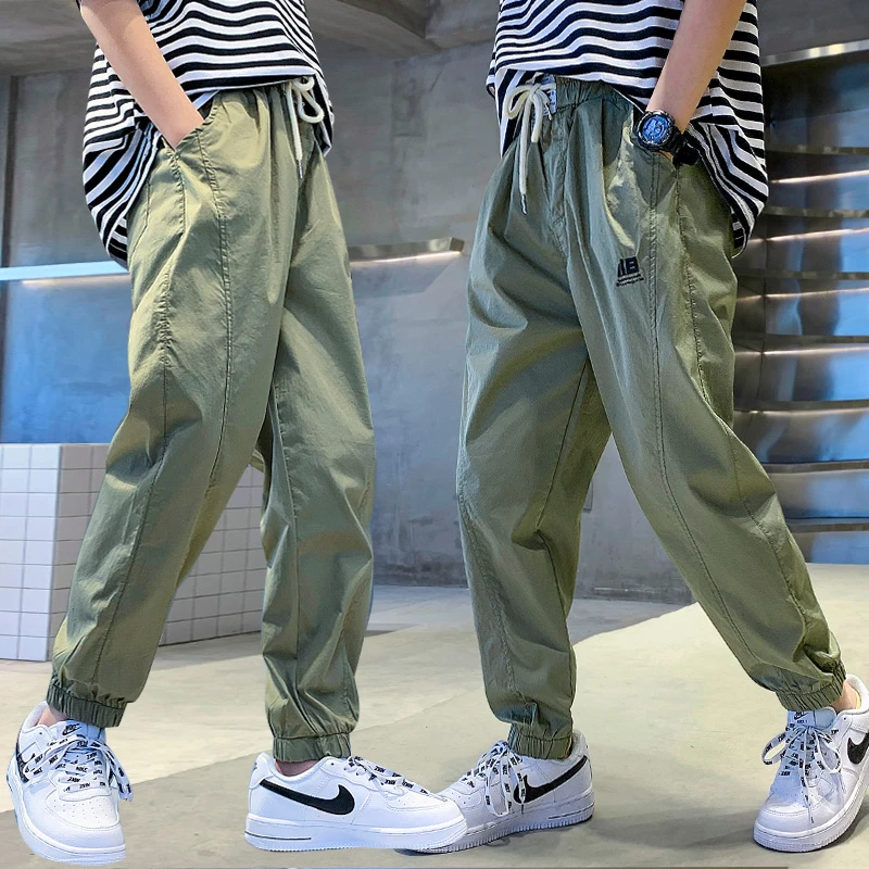 男童夏季防蚊裤2024新款中大童男孩儿童夏款宽松薄款运动休闲裤潮