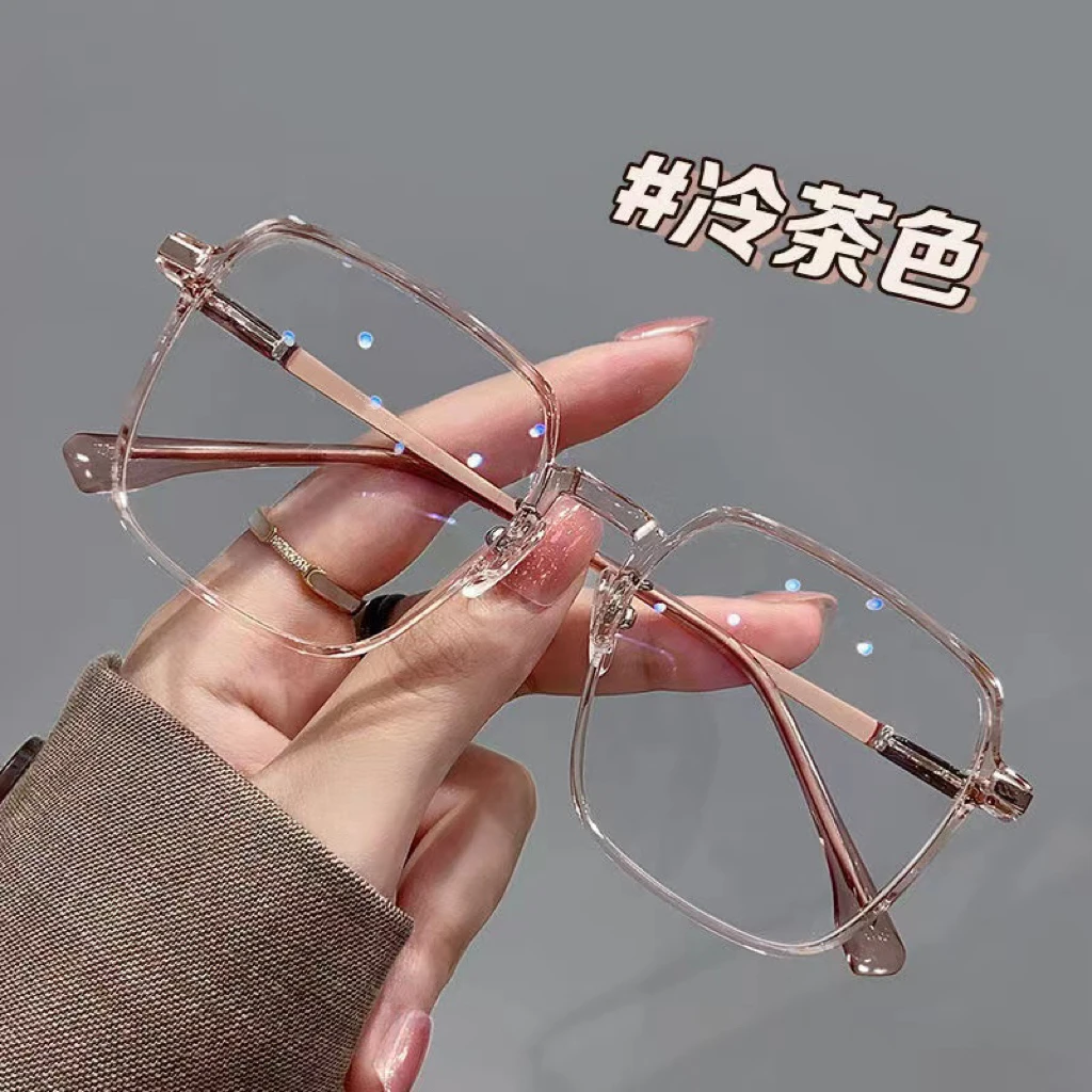 防蓝光可配有度数近视眼镜框女INS素颜大脸显瘦超轻大框眼睛框架