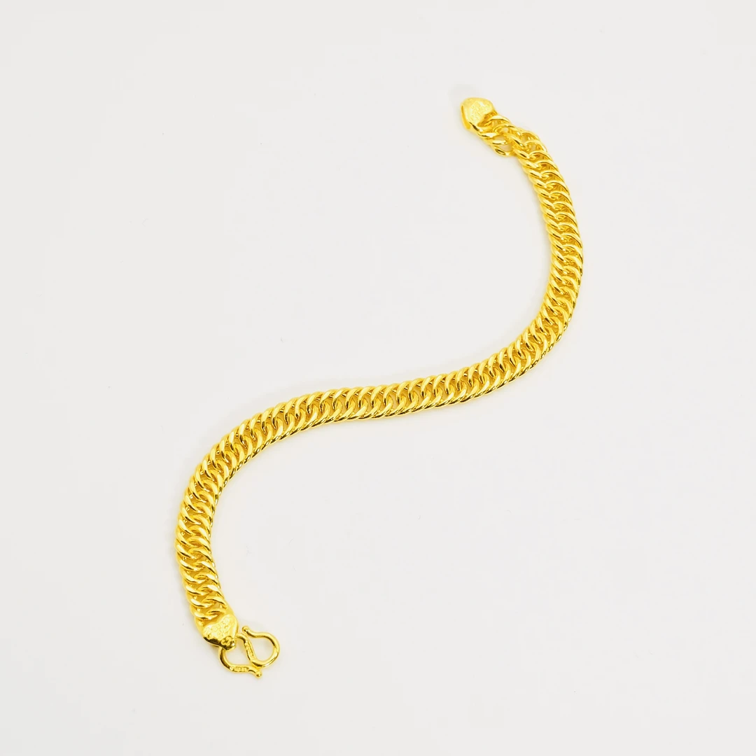 赛菲尔万足®足金9999黄金老板链手链男士礼物百搭流行