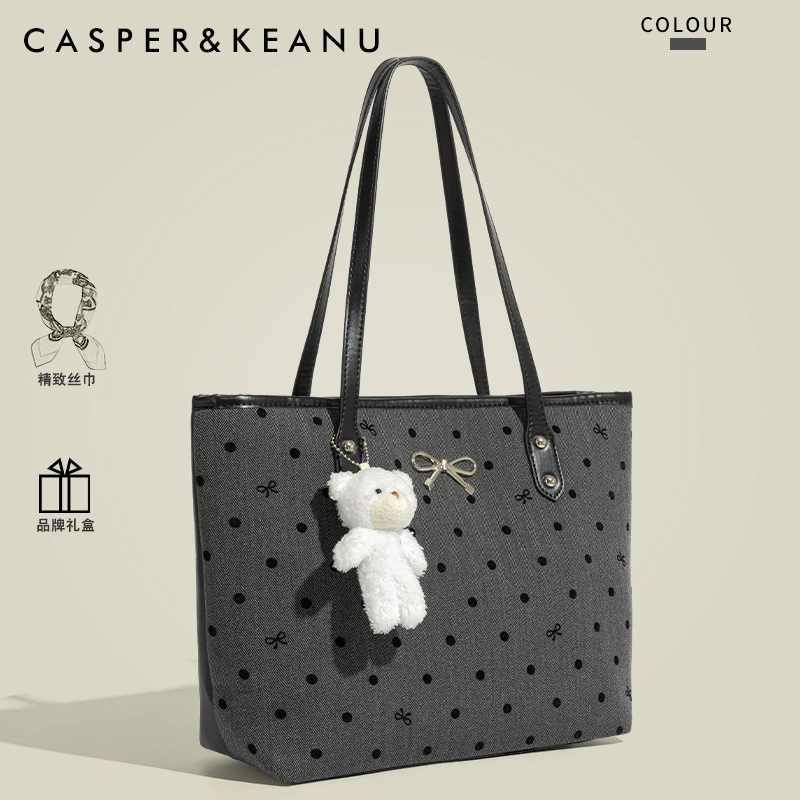 CASPER&KEANU韩国波点托特包女士2025新款春夏洋气通勤单肩腋下包