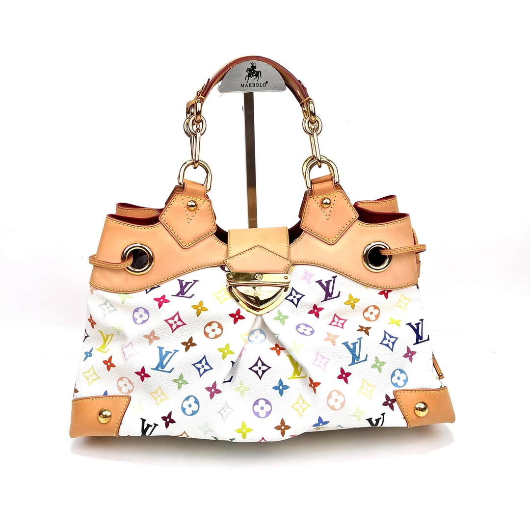 99新  维舒/LV白三彩双肩带单肩包/99新/94806707