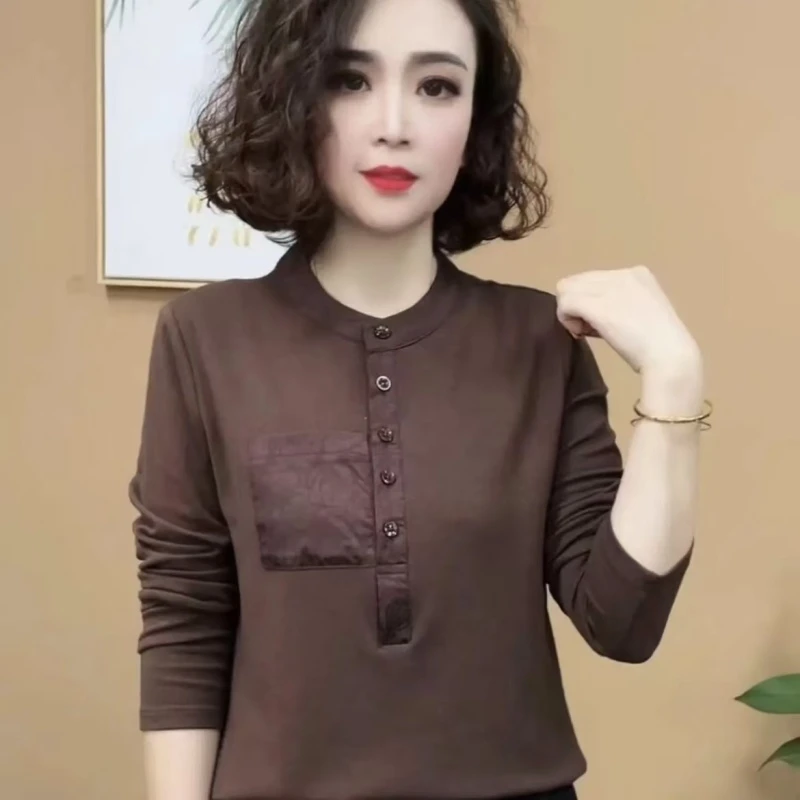 2024秋冬新款时尚休闲纯色洋气圆领百搭显气质减龄长袖小衫上衣