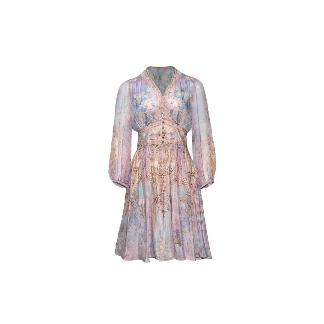 【2025-文文】重磅100桑蚕丝连衣裙HFMG24612D