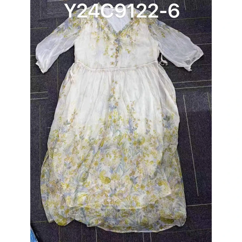 【2025-文文】重磅100桑蚕丝连衣裙Y24C9122-6