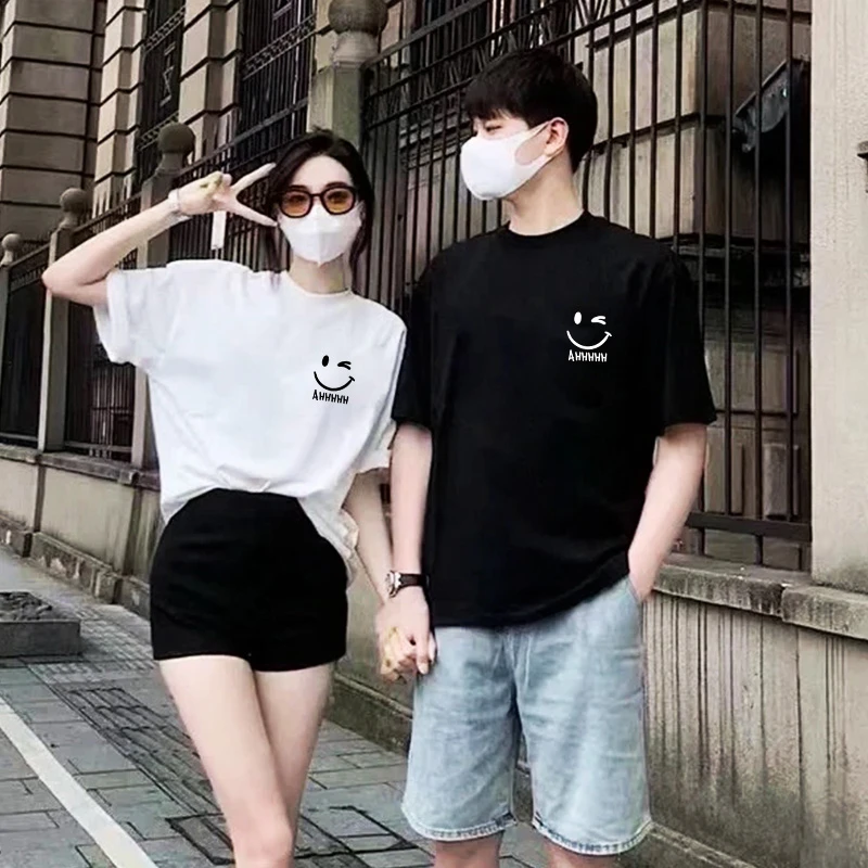 【新疆长绒棉】100纯棉t恤男女潮牌短袖夏季潮流百搭圆领宽松情侣