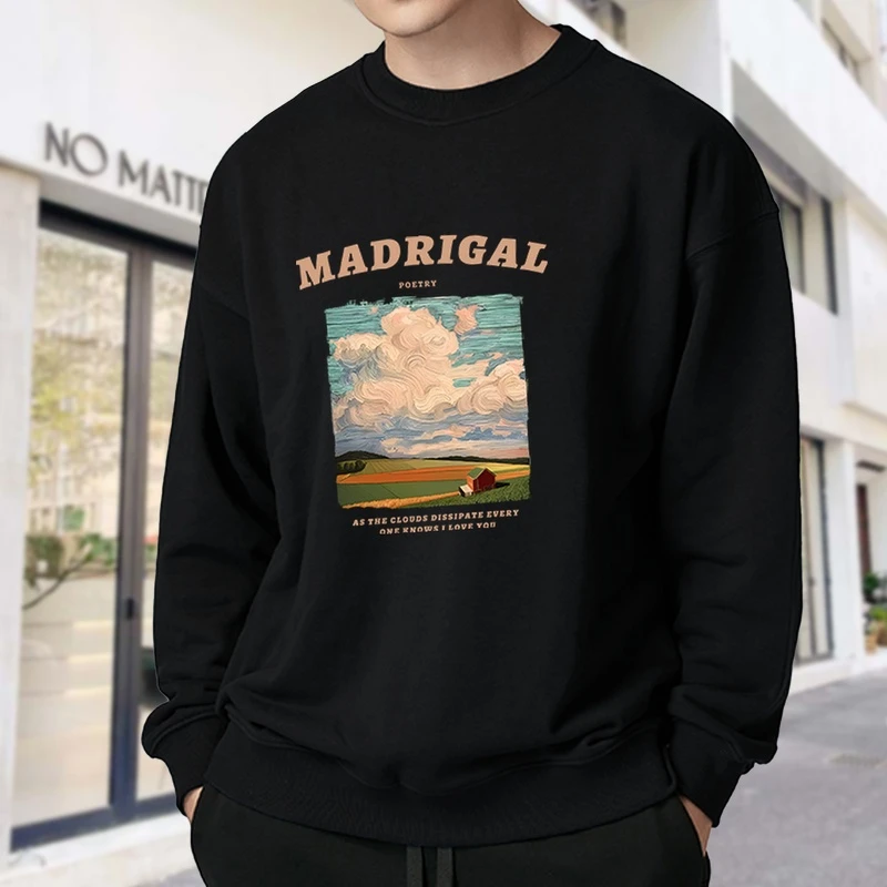 秋冬卫衣男潮牌美式宽松字母印花上衣学生青年流行重磅棉长袖外套