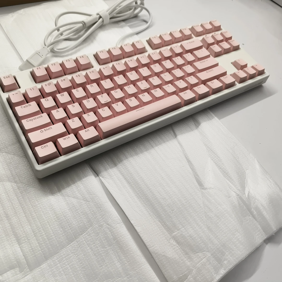 准新品 赤暴有线RGB发光87键热插拔键帽机械键盘电竞
