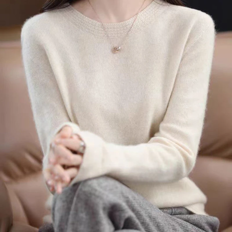 【一线成衣】100纯羊毛姜黄色百搭横条打底衫纯羊毛衣针织衫羊毛衫