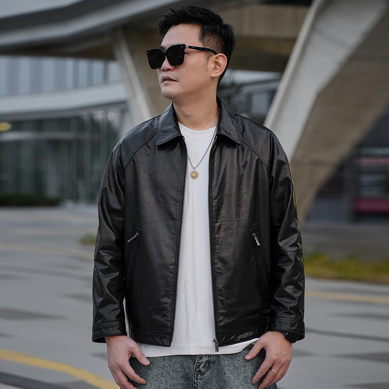 babibao/巴比豹【2365-NT单】海宁冬季真皮皮衣油蜡牛皮外套男夹克