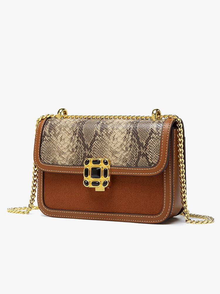 轻奢时尚百搭女士复古气质质感单肩肩包7846蛇