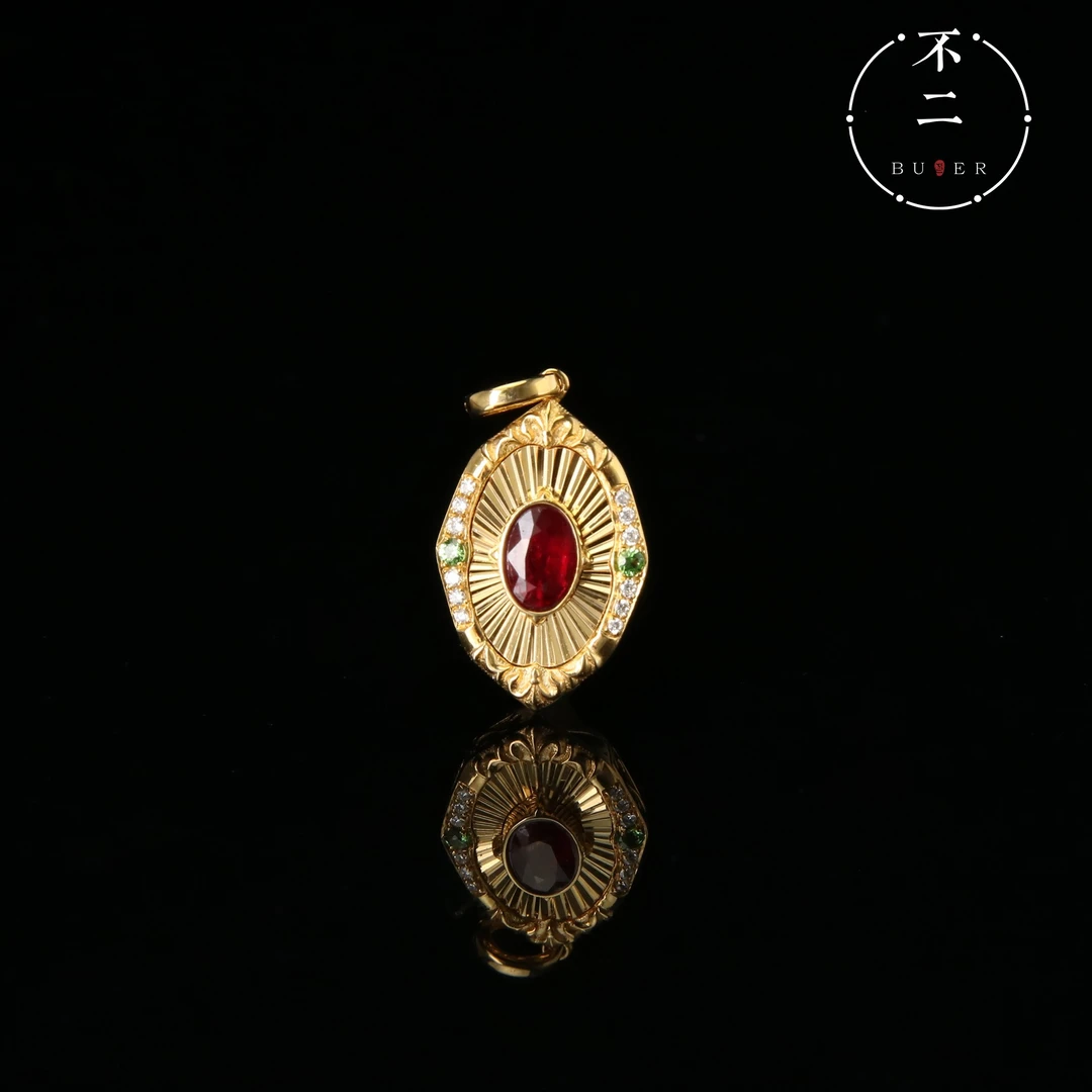 【不二】红宝石18K金吊坠0.5CT
