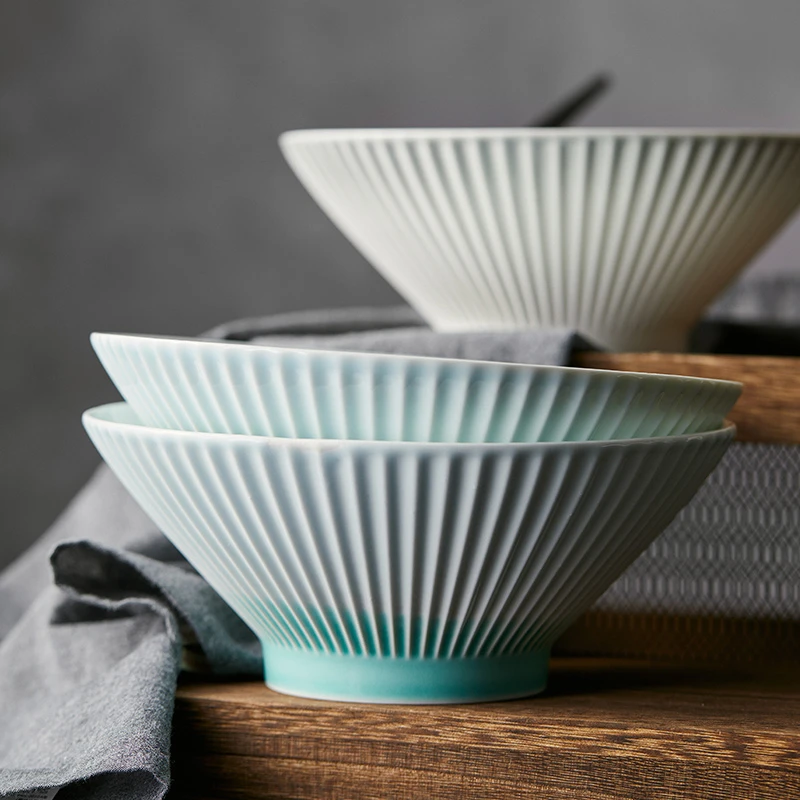 拉面碗家用高级感陶瓷大碗汤碗日式7英寸斗笠喇叭宽口螺蛳粉碗