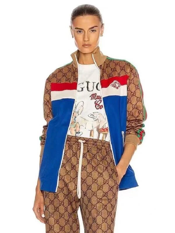 古驰Gucci老花拼接校服运动外套/S码/98新/02843