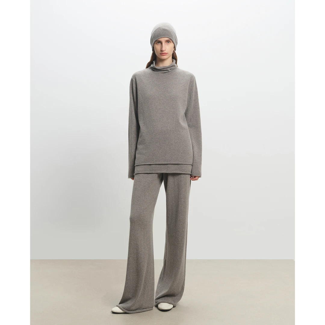 MSBEAST康赛妮羊绒羊毛 随性卷边懒人时髦秋冬叠搭神器针织套装