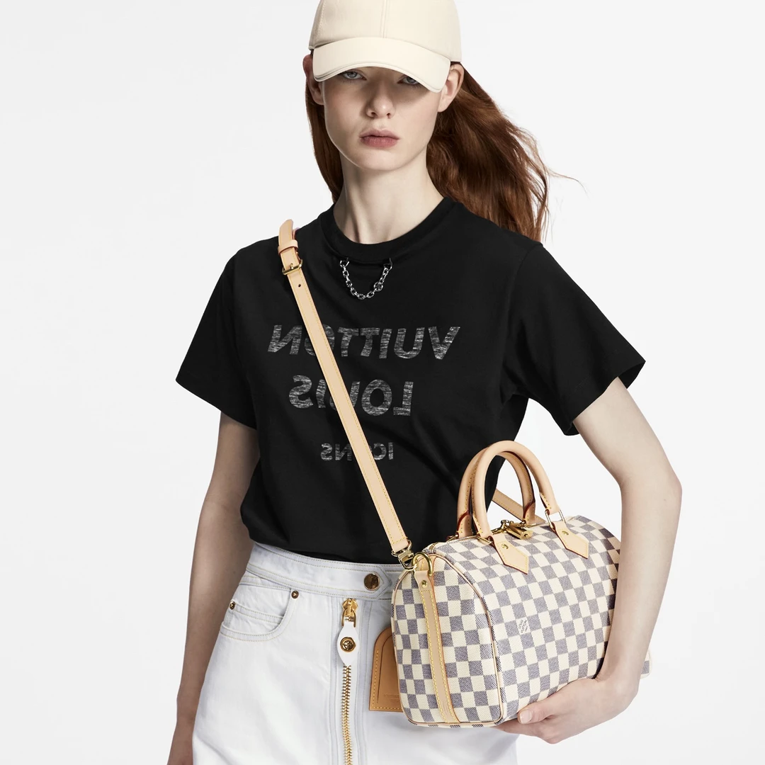 95新 LouisVuitton/路易威登 LV/sp25白棋盘格肩带款斜挎包/jm178