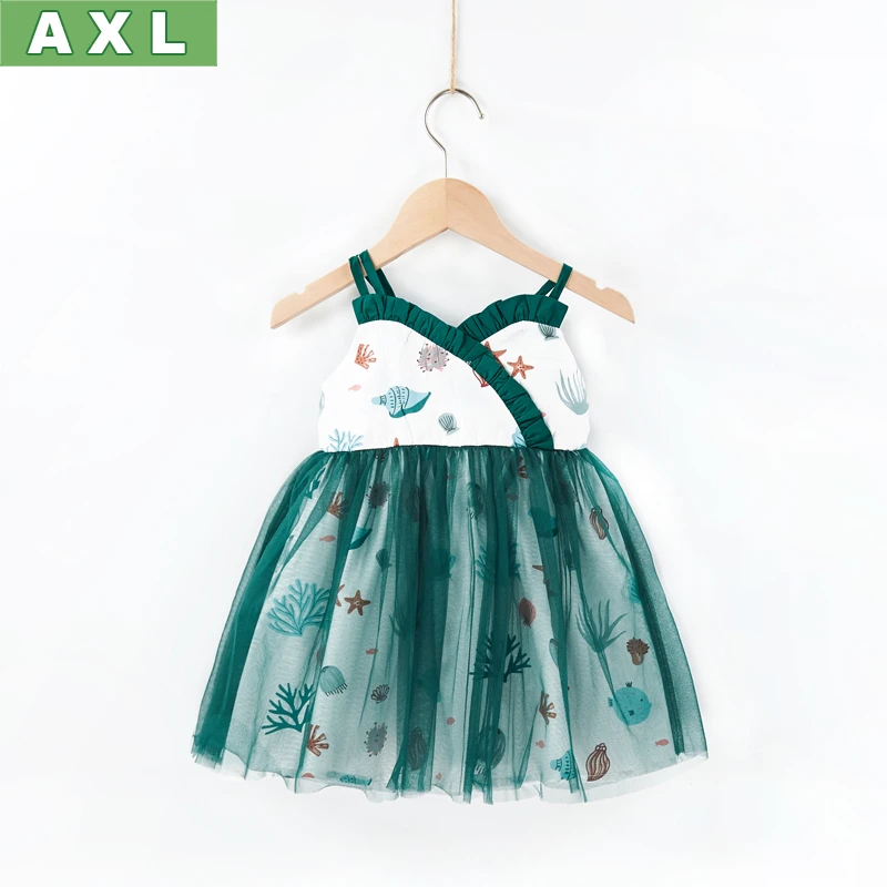 小童洋气连衣裙2小女孩网纱漂亮公主裙女童时尚吊带裙夏QD00125