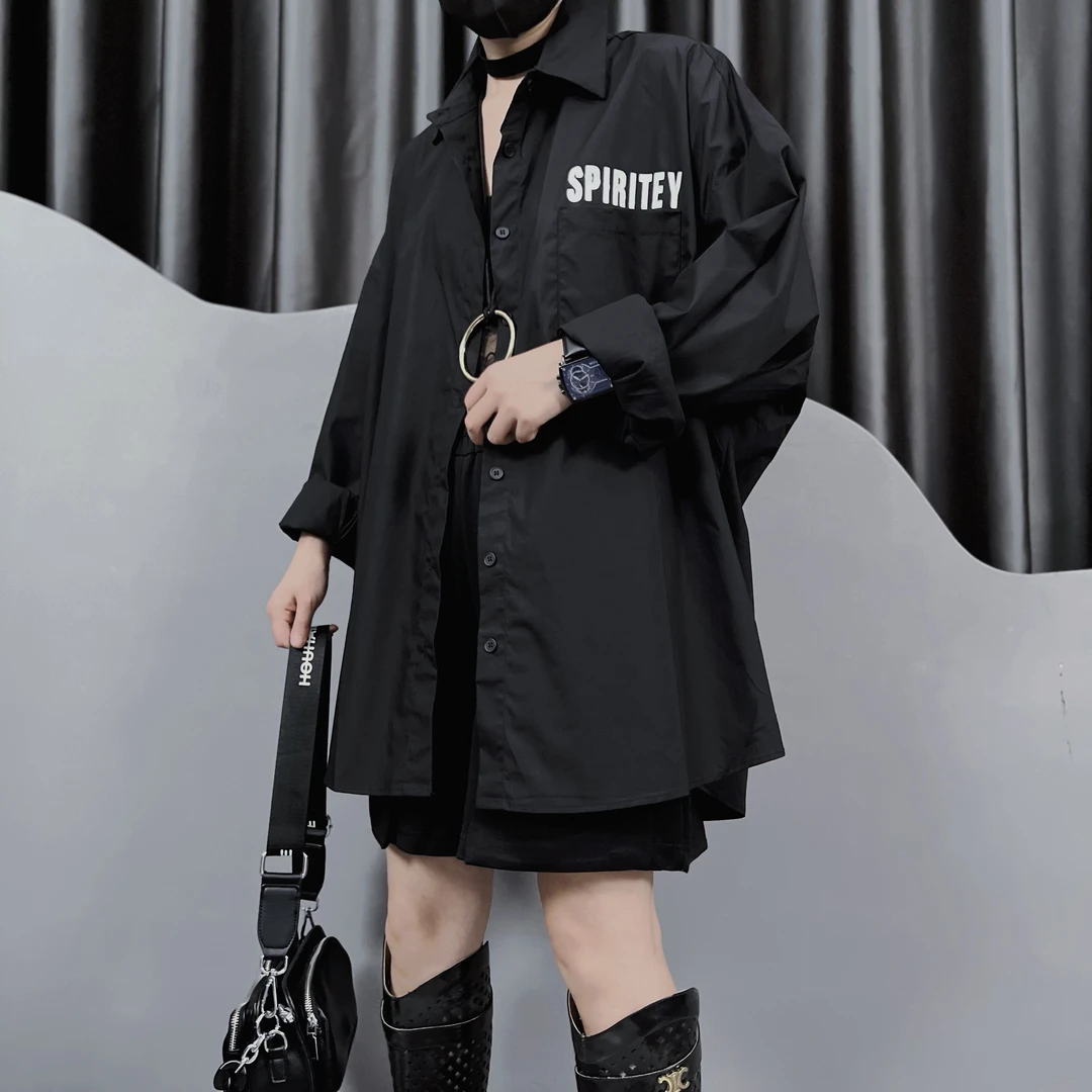 欧货潮牌女装秋季衬衣外套11009印花设计休闲阔版长袖衬衫新品