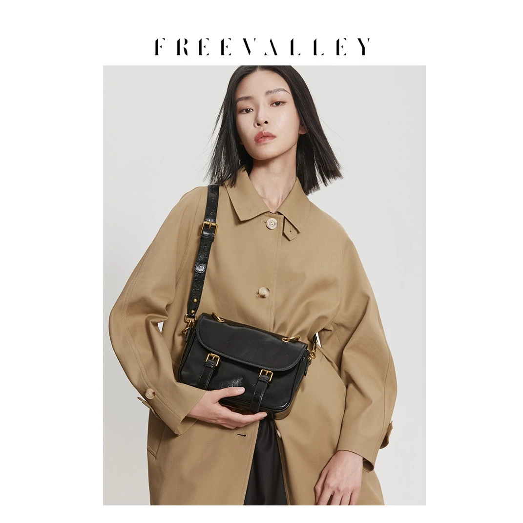 自由谷FREEVALLEY ·牛皮油蜡皮邮差包 气质百搭女包小众