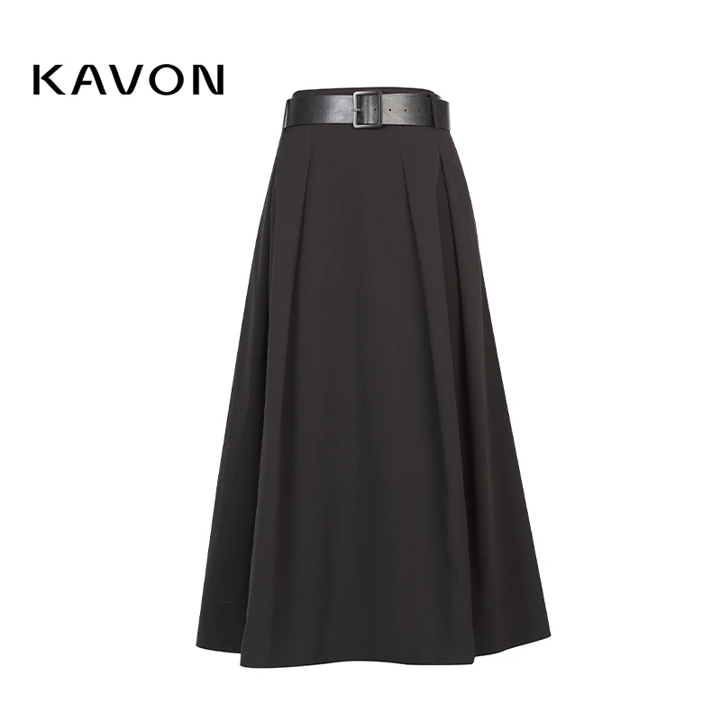 【晨粉专享价】时尚大气不对称褶皱显腰身显腿长大A摆半裙KL3A723AE