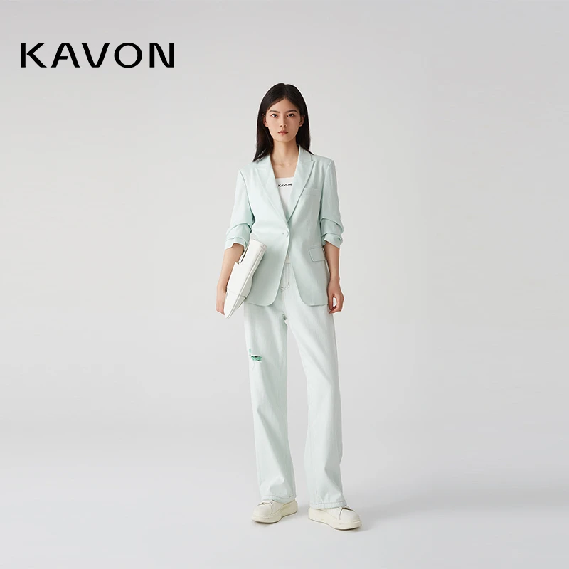 【晨晨精选】时尚设计师街头风洗水破洞牛仔裤KL3J201WS