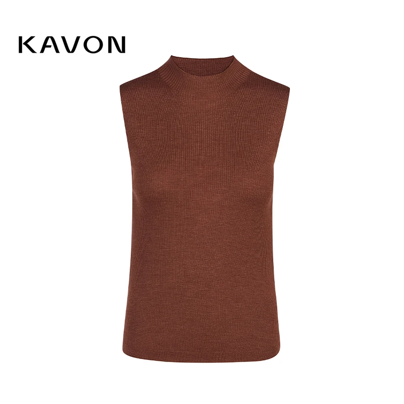 【Susie】欧若风文艺气质款中领无袖修身打底针织衫KM3M007HE