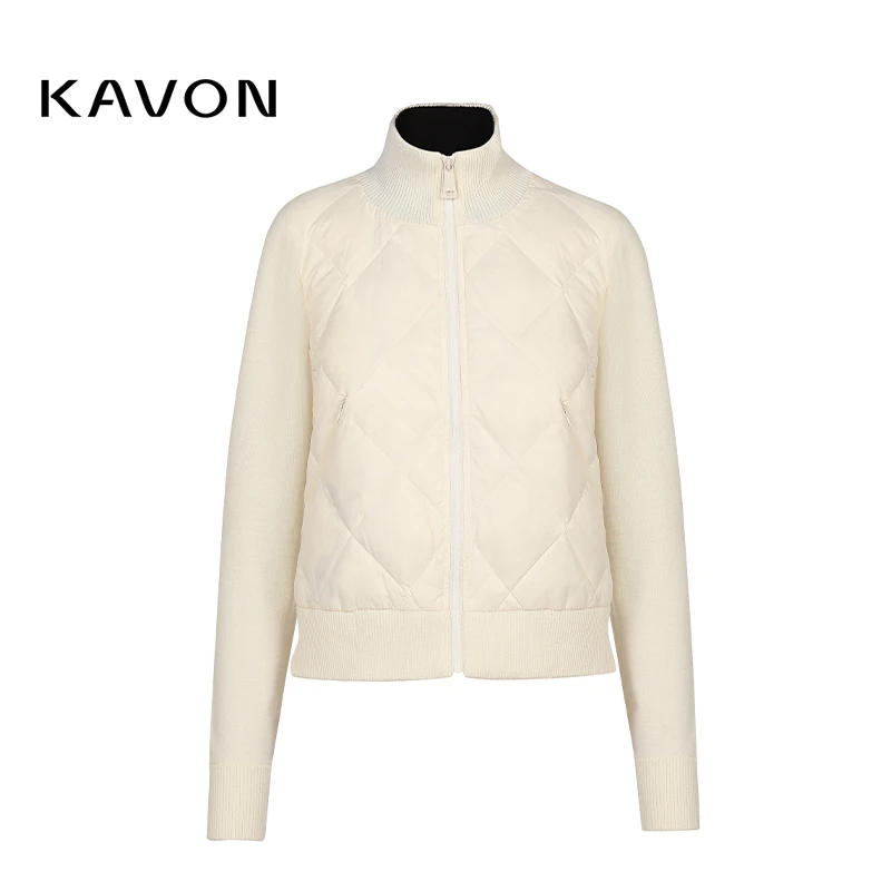 【晨晨精选】减龄气质轻便连立领菱格拼接袖包容羽绒服KL3R723OS