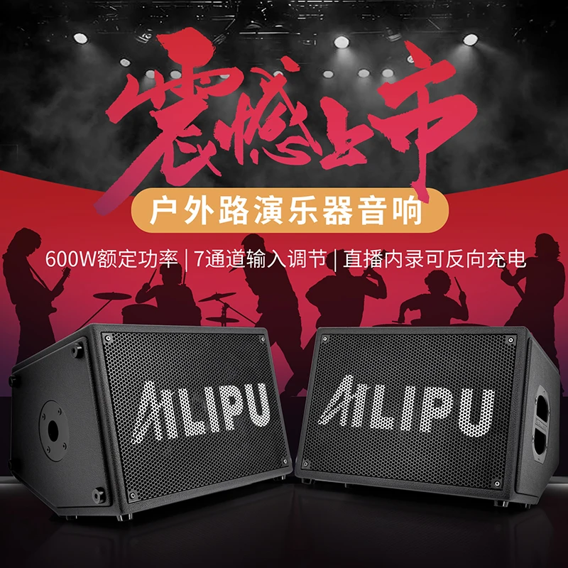 AILIPU/艾利普S210无线蓝牙音响户外直播K歌弹唱大功率对箱音箱