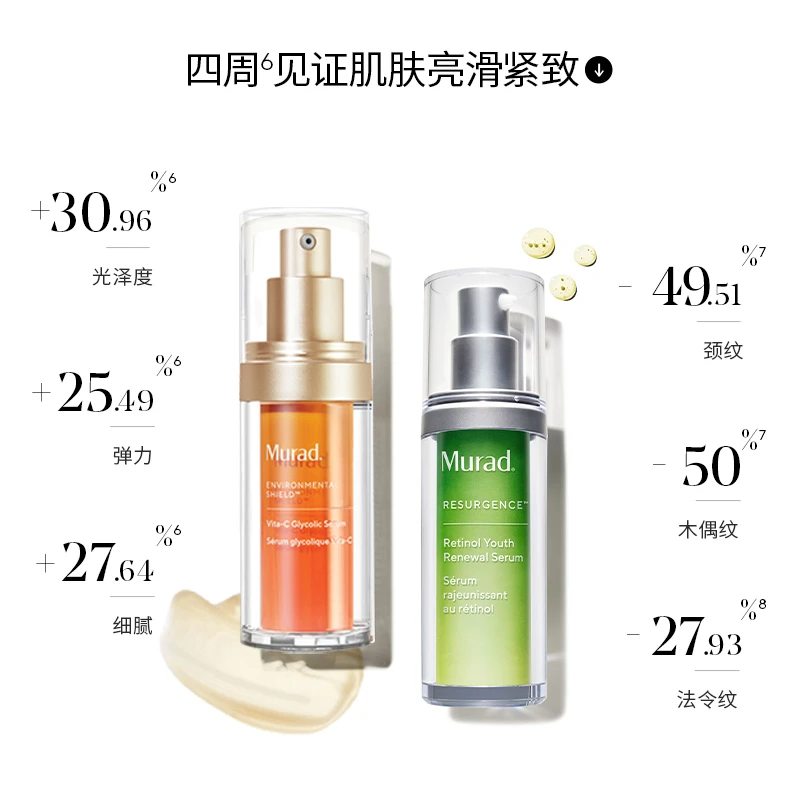 Murad慕拉得早C晚A精华 维C视黄醇精华日焕亮夜抚纹-DB