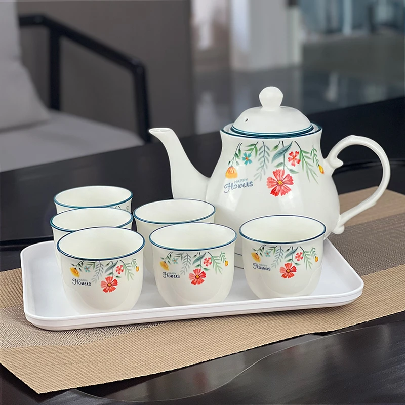 莫里斯花园陶瓷茶壶养生壶家用老式茶壶办公室酒店带过滤孔凉水壶