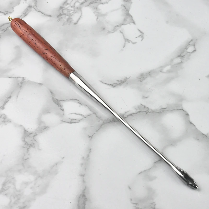 批发不锈钢脱钩器盲捅深喉摘钩器加长木手柄取鱼器退钩器钓鱼配件