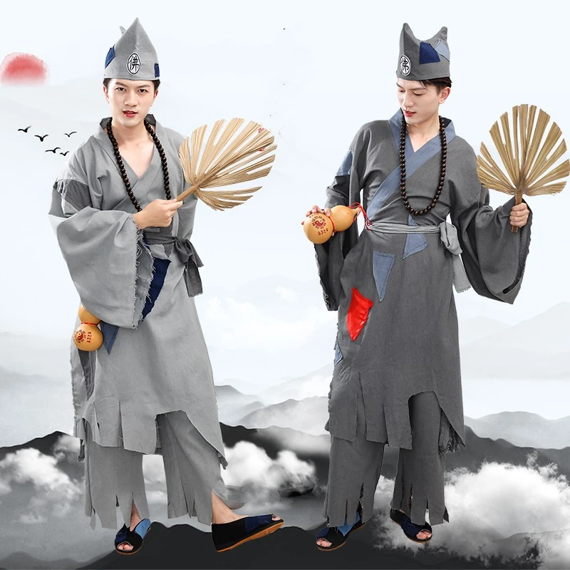 乞丐济公服搞笑破烂衣服古代叫花子套装丐帮破旧补丁服要饭装舞台