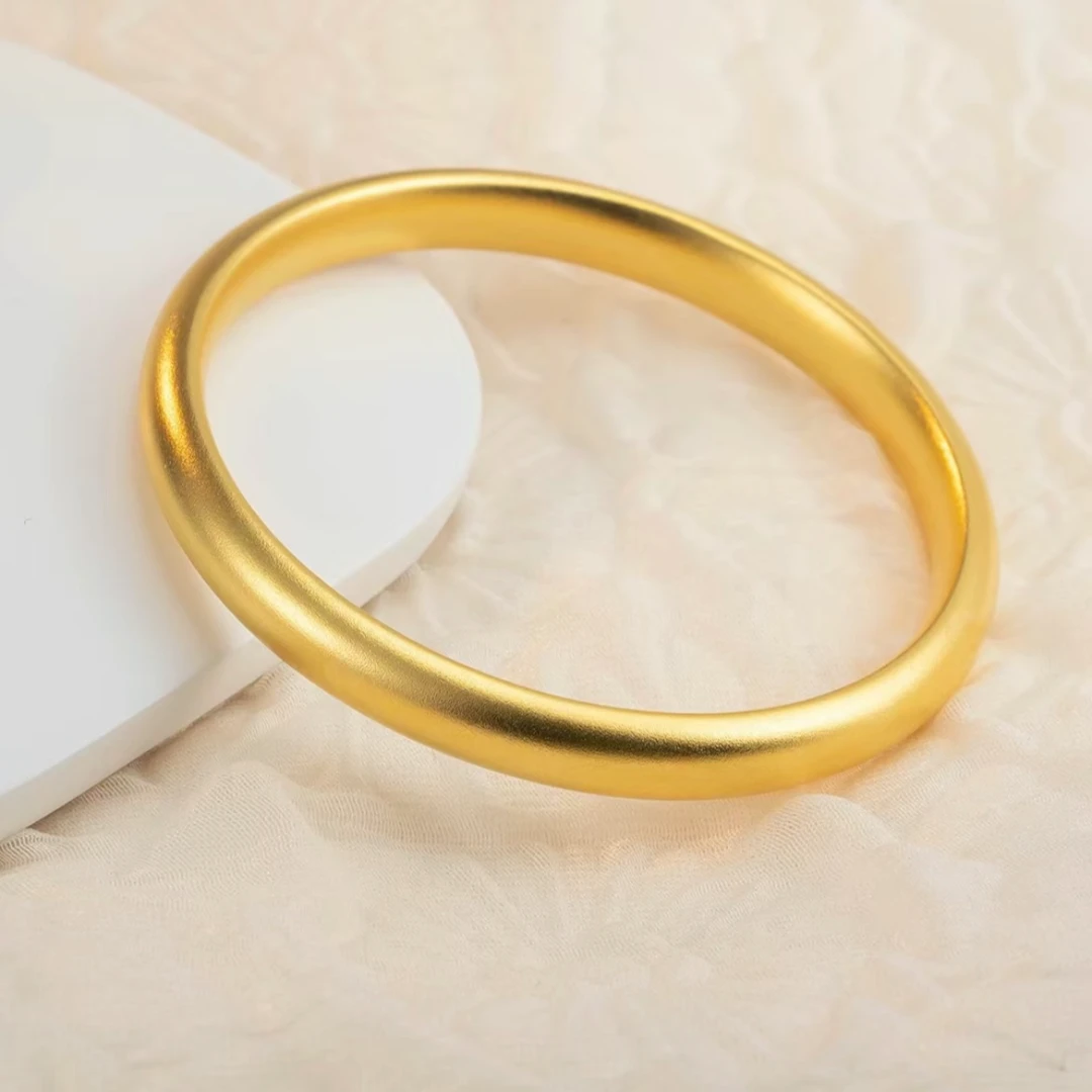 足金古法泥鳅背手镯经典时尚简约传承镯子礼物女士