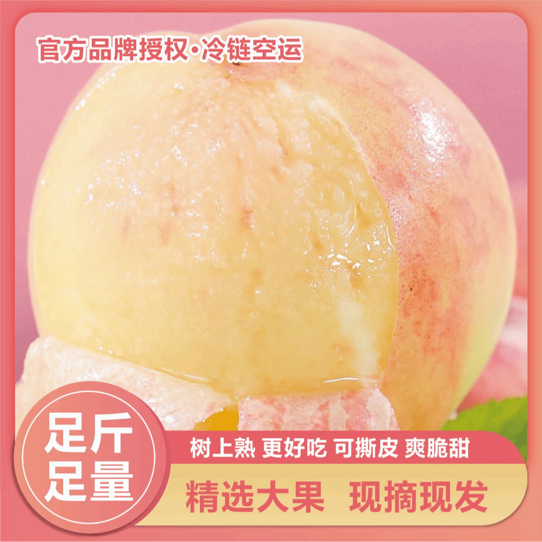 【白凤】无锡正宗阳山水蜜桃8-9两6个礼盒装新鲜多汁甜蜜皮薄