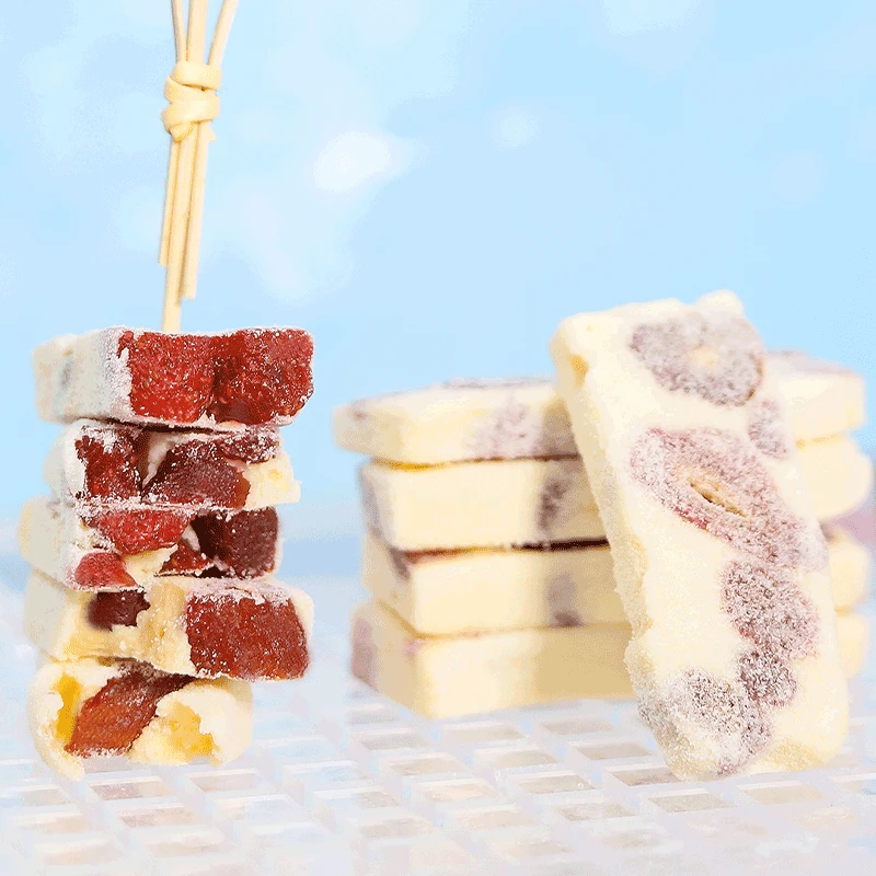 阿吉仔芒果奶糕奶砖草莓牛轧糖奶香软糯健康零食水果棉花糖