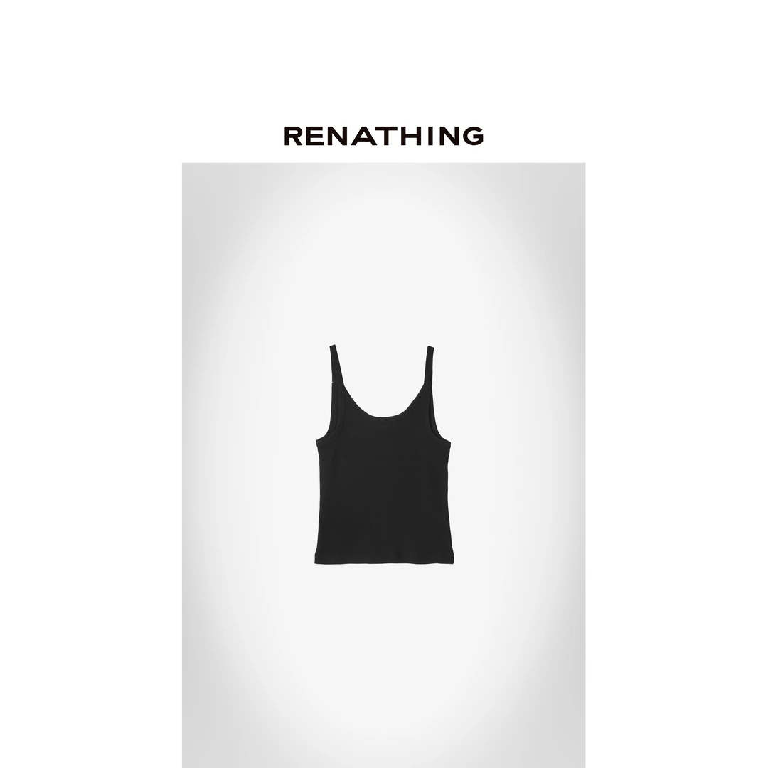【RENATHING】纯色罗纹圆领吊带背心