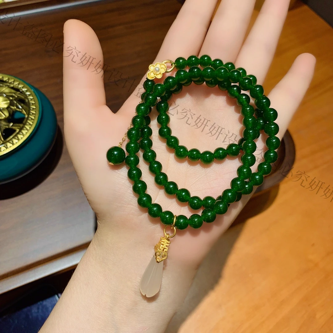 非金属珐琅手链 新款夏季简约小众百搭水滴三层手链