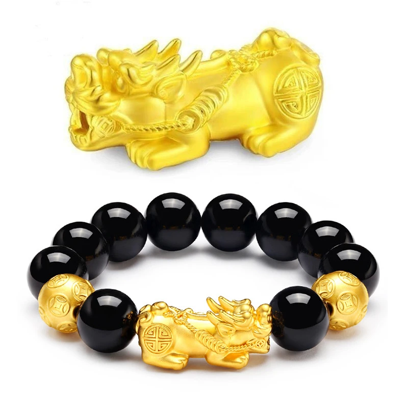 合金手链  男士金色大貔貅手串手链首饰貔貅手链送父亲节爸爸礼物