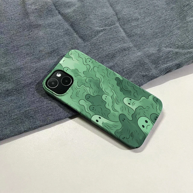 绿色幽灵苹果15promax手机壳iPhone14菲林13个性12小众11ins风壳