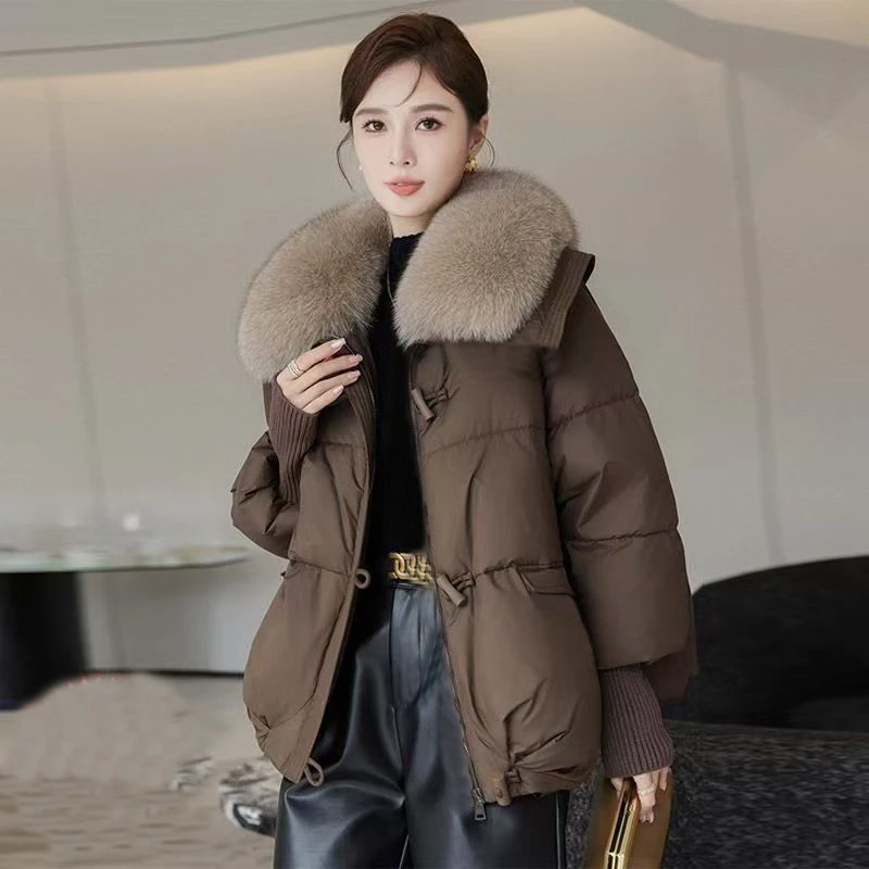 棉衣冬季可拆卸大毛领时尚棉服韩版外套加厚冬季女新款宽松棉袄