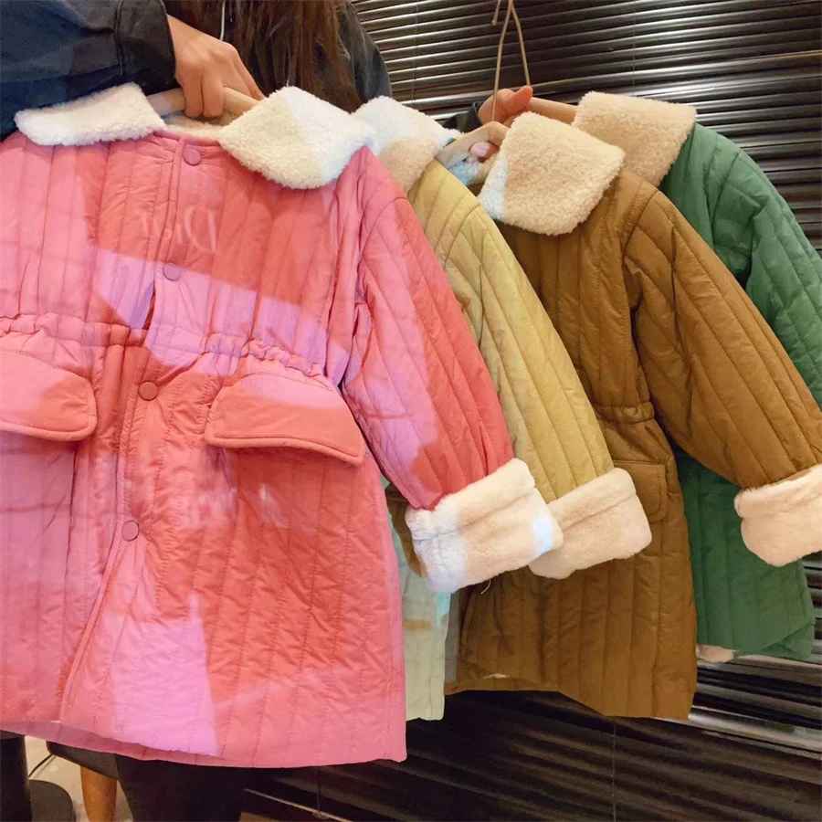 HHkids童装女童棉服冬装洋气儿童设计感棉衣夹棉大衣外套CWT144