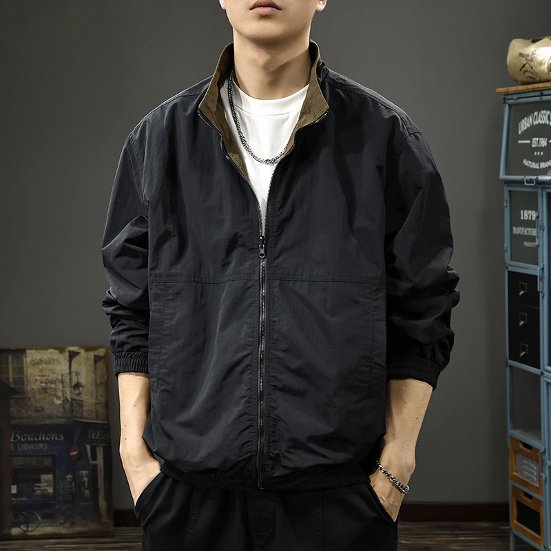 2024秋季双面穿户外冲锋外套男潮牌宽松百搭美式休闲运动工装夹克
