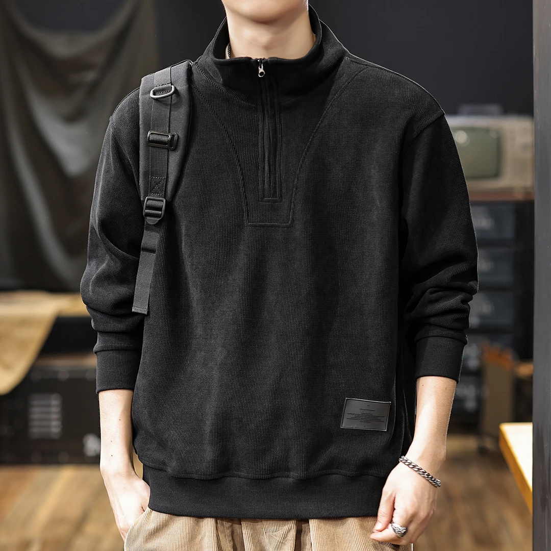 美式重磅灯芯绒卫衣男2025秋冬新款加绒保暖长袖打底衫男款衣服潮