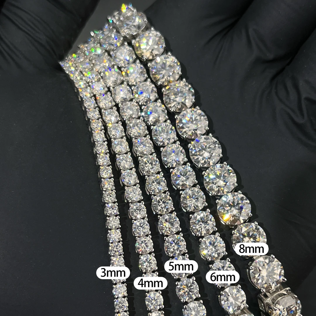 魔匠 925银莫桑石手链 网球手链D色VVS莫桑钻排钻手链轻奢高级