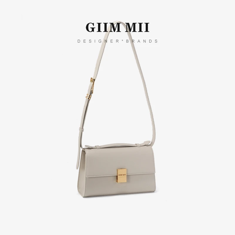 GiiMMii斜挎包女2025新款真皮单肩手提设计感小众简约方包3114