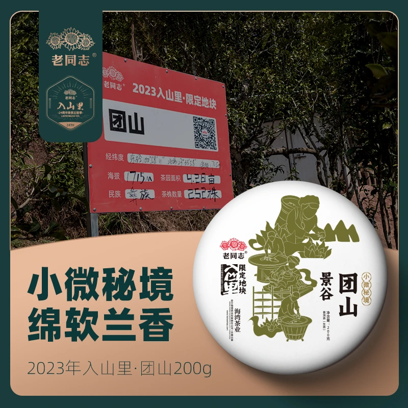 老同志普洱茶2023年团山 入山里限定地块 生茶 200克/饼